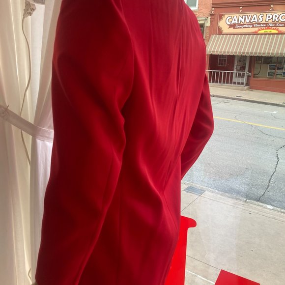Red Long Tuxedo Coat - Valentines Jacket! - Picture 4 of 8
